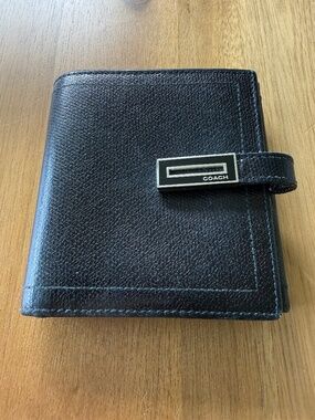 Coach Black Pebble Leather Wallet